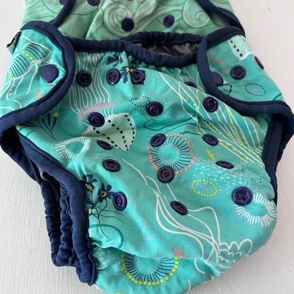 Best Bottoms Diaper Cover Lot of 3 Ocean Sea Jellyfish‎ Reusable Bestbottoms
